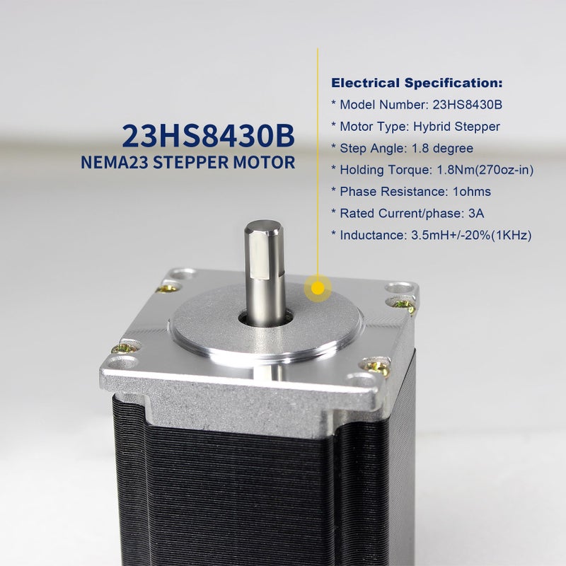 RATTMMOTOR Nema23 Stepper Motor 76mm Dual Shaft 3A 270oz-in 4 Lead Wire for CNC Router Engraving Milling/3D Printer - Image 5